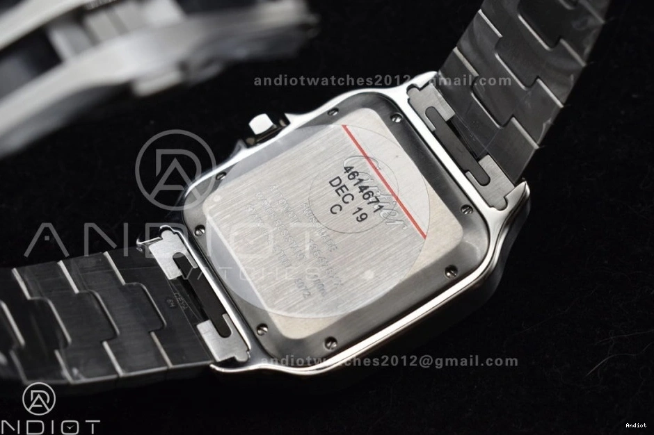 MIYOTA 1:1 Cartier Black Best 40mm on Dial SS Santos Gray Edition 9015 SS de Bezel Bracelet BVF 0401